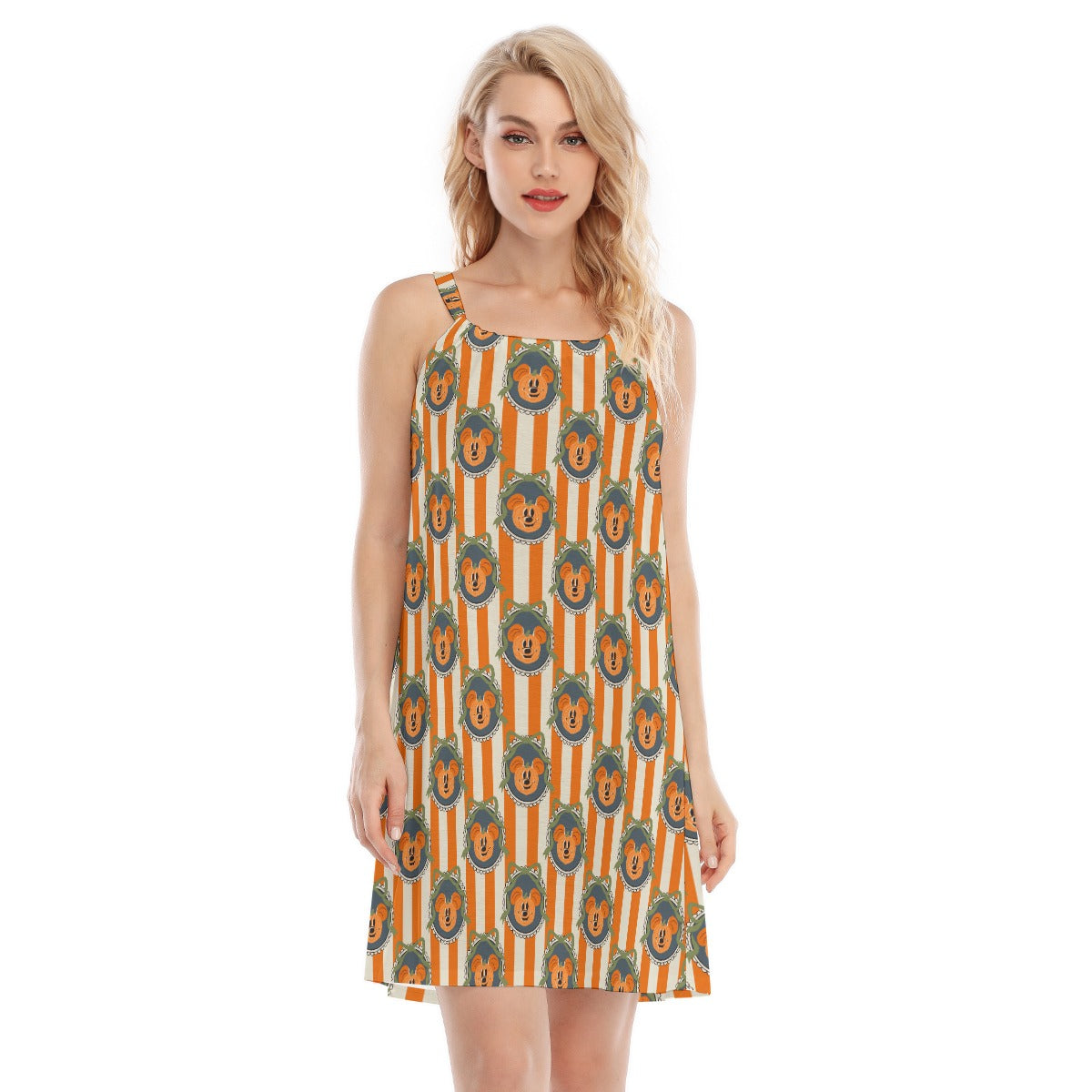 Pumpkin Cameo Stripes - Women’s Adjustable Sundress