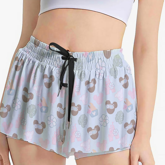 Pastel Island Treats - Women's Flowy Pocket Shorts