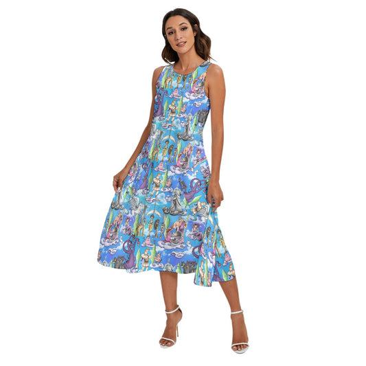 Mythic Hero Chaos Clouds - Women’s Diagonal Pocket Midi Dress