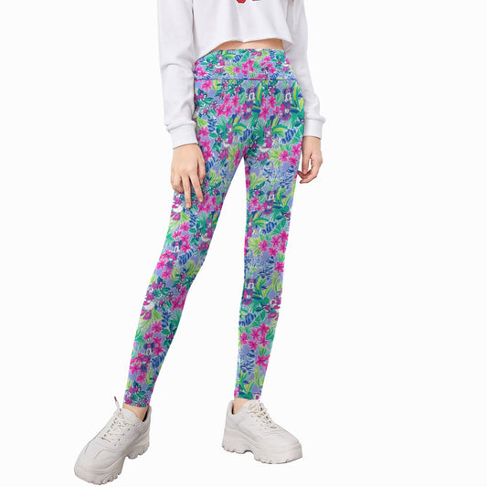Bright Tropical Bliss - Island Mouse Duo - Kid's Leggings