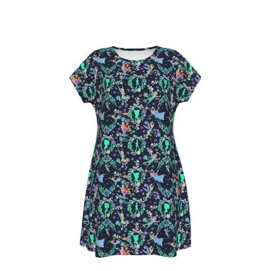 Garden Whimsy - Neverland Flight - Women's T-Shirt Dress