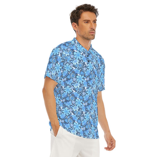 Blue Crystal Moths - Men's Polo Shirt
