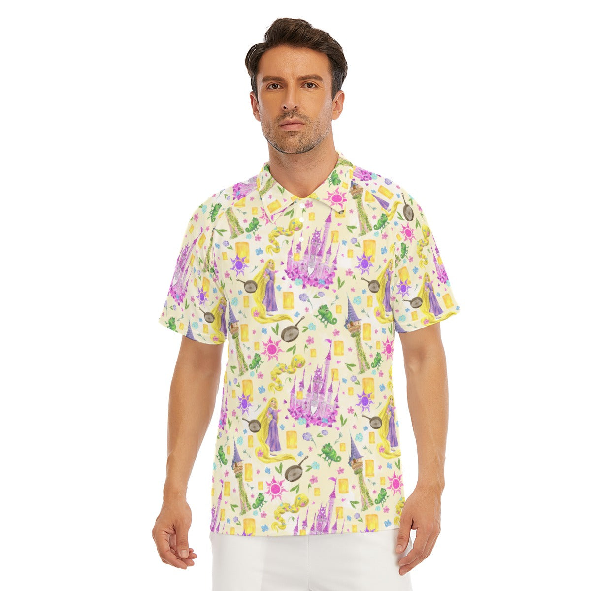 Watercolor Golden Hair Kingdom - Men's Polo Shirt