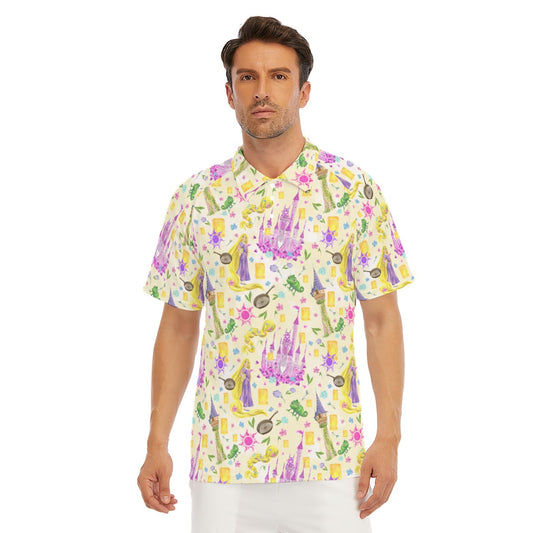 Watercolor Golden Hair Kingdom - Men's Polo Shirt