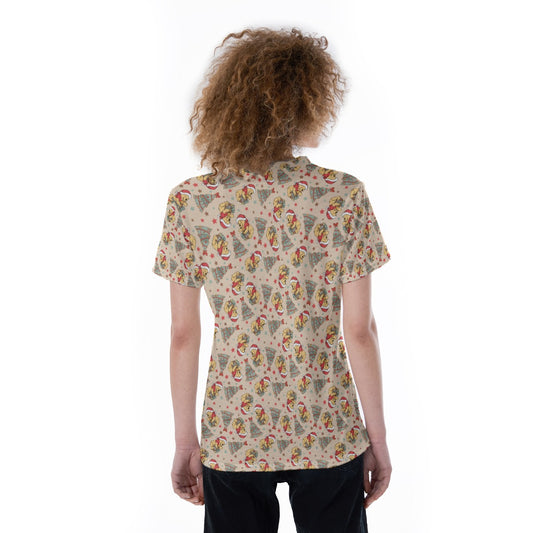 Cozy Bear Holiday Cheer - Women's Short Sleeve V-Neck T-Shirt