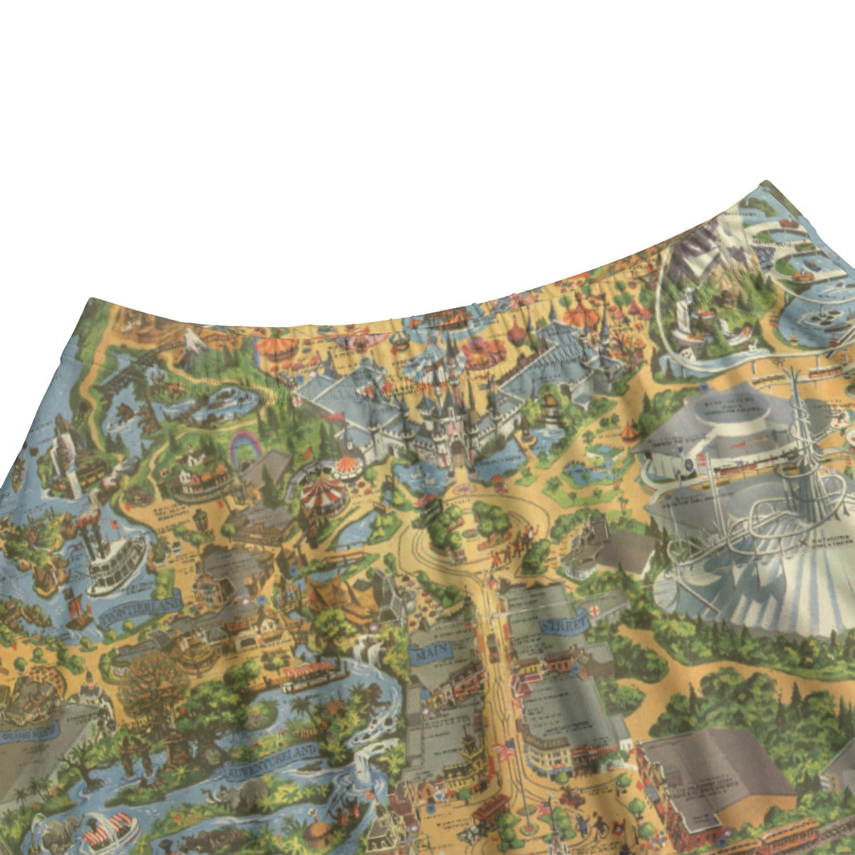 Vintage Theme Park Map - Women's Pocket Skater Skirt