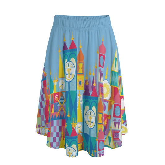 Whimsical World Facade - Women’s Pocket Midi Skirt
