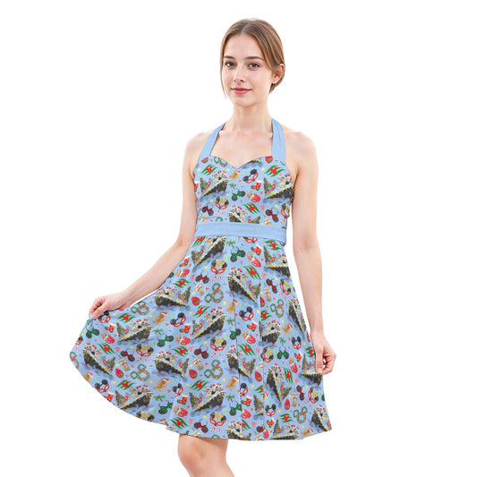 Very Merrytime Christmas Cruise - Women's Halter Vintage Pocket Dress