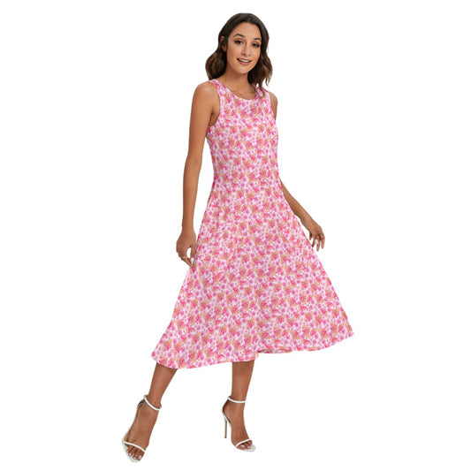 Summer Fruits - Strawberry - Women’s Diagonal Pocket Midi Dress