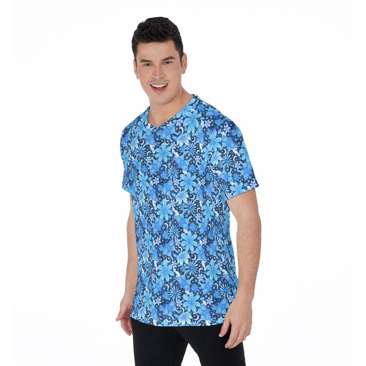 Blue Crystal Moths - Men's Short Sleeve T-Shirt