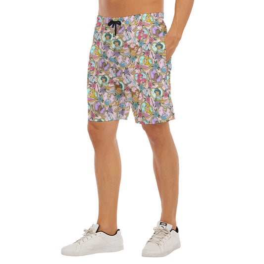 Tattoo Hearts Royal Icons - Men’s Pocket Beach Shorts