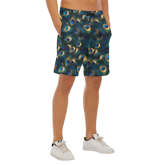 Animal Print - Peacock - Men’s Pocket Beach Shorts