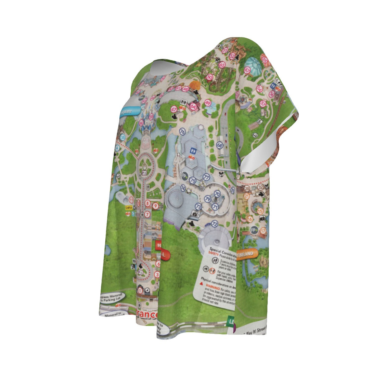 Vibrant Fantasy Park Map - Women’s Relaxed Fit Scoop Tee