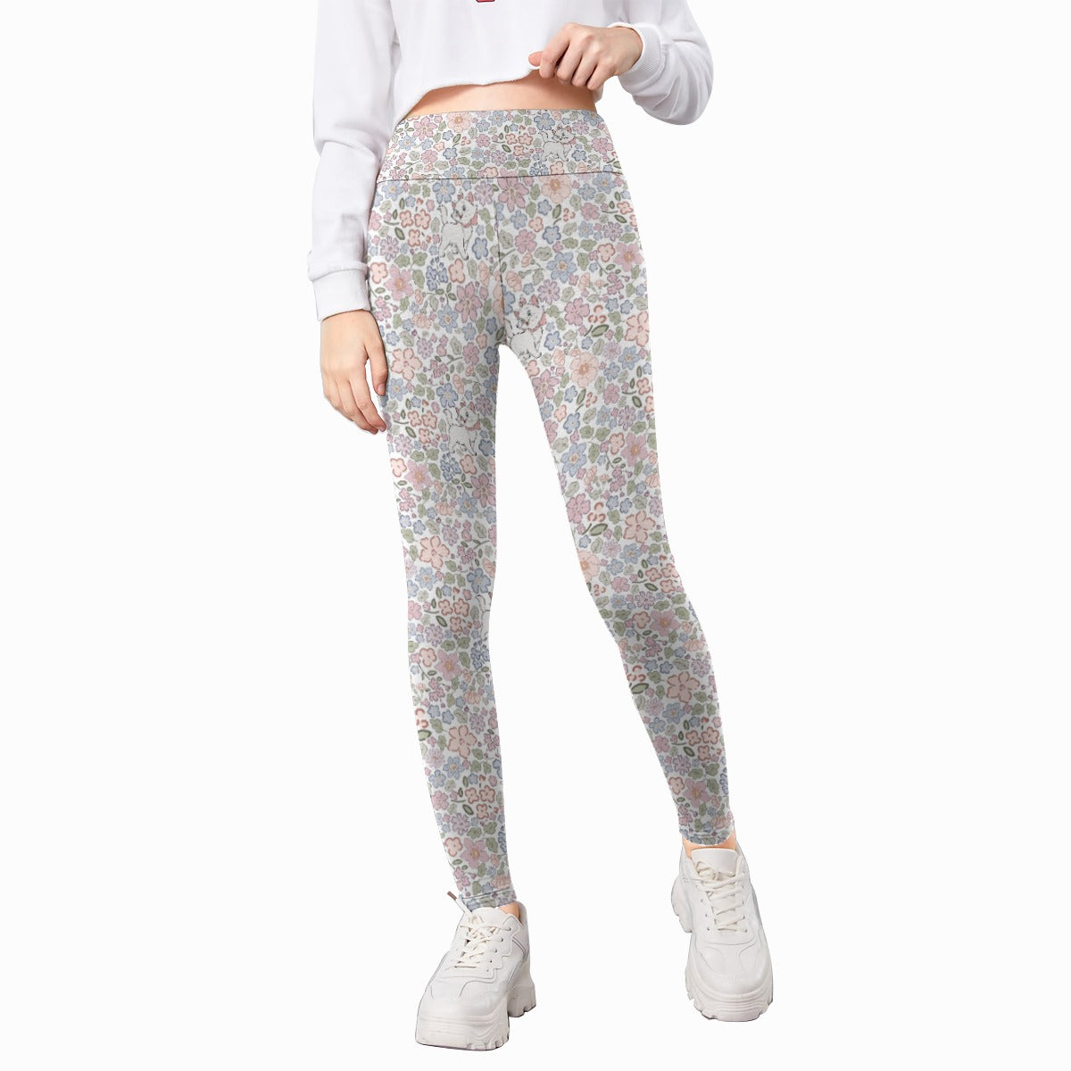 Springtime Kitten Garden Elegance - Kid's Leggings