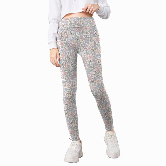 Springtime Kitten Garden Elegance - Kid's Leggings