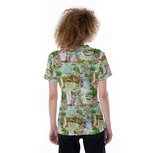 Jungle River Cruise - Women's Short Sleeve V-Neck T-Shirt
