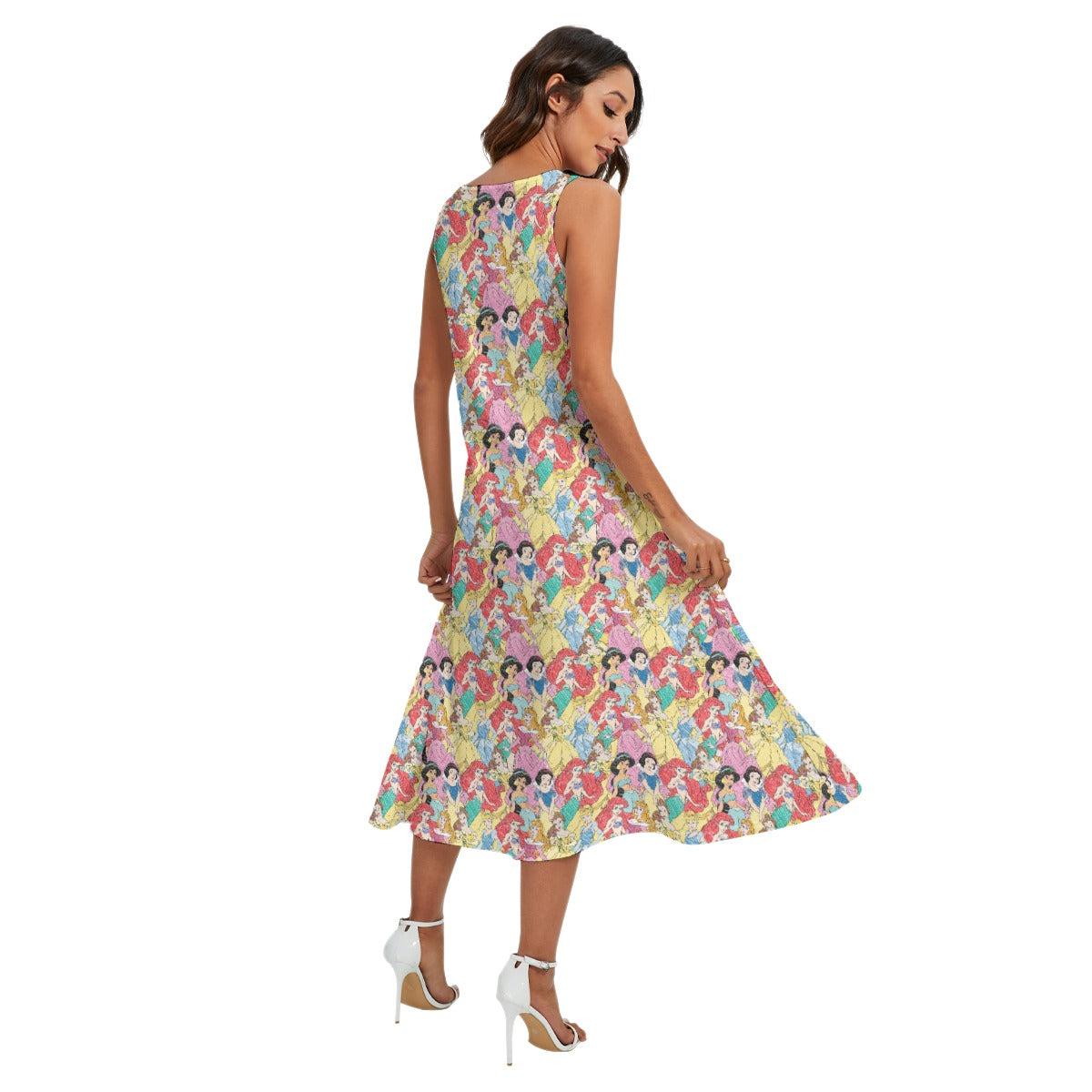 Royal Princess Sketches - Women’s Diagonal Pocket Midi Dress