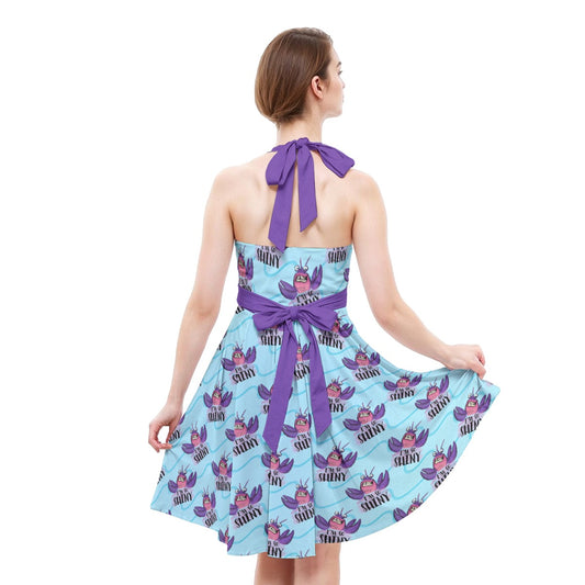 Shiny Deep-Sea Villain - Women's Halter Vintage Pocket Dress