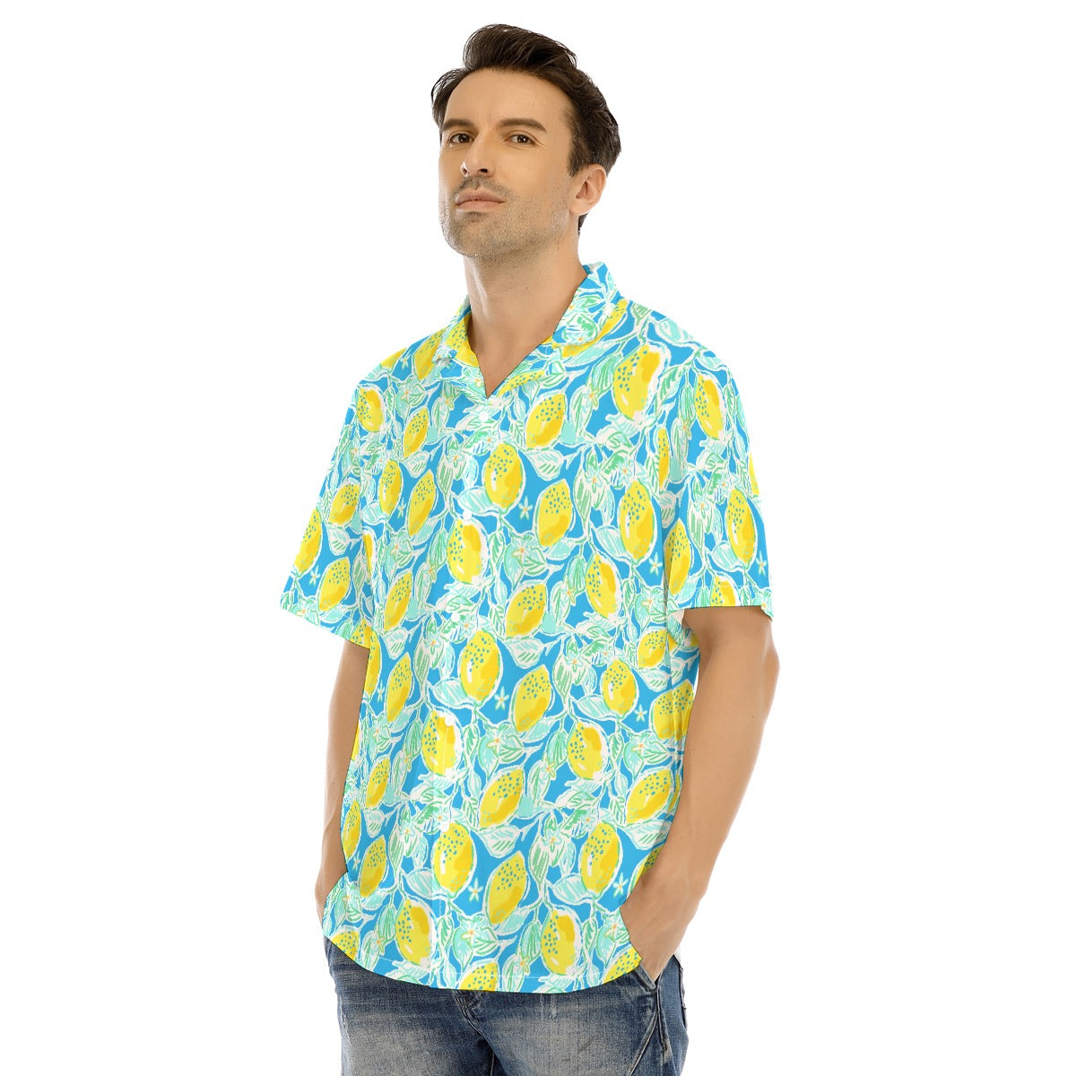 Lemon Drop Daydream - Men's Hawaiian Button Up Shirt