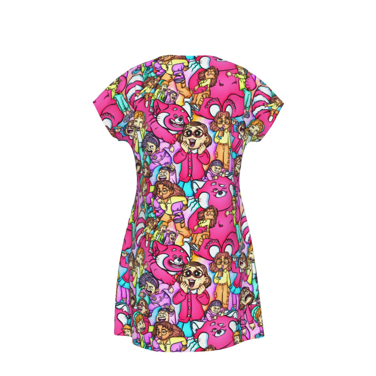 Red Panda Chaos Scenes - Women's T-Shirt Dress