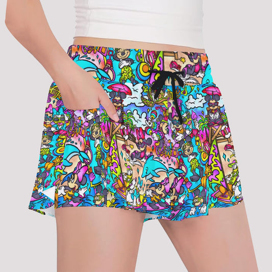 Island Beach Bash - Girls’ Flowy Pocket Shorts