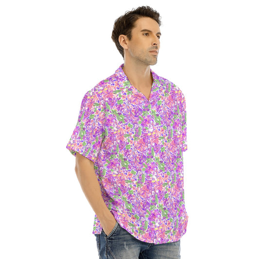 Bright Tropical Splash - Mickey & Friends - Men's Hawaiian Button Up Shirt