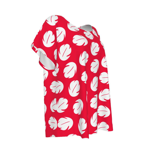 Island Leaf Print - Women’s Relaxed Fit Scoop Tee