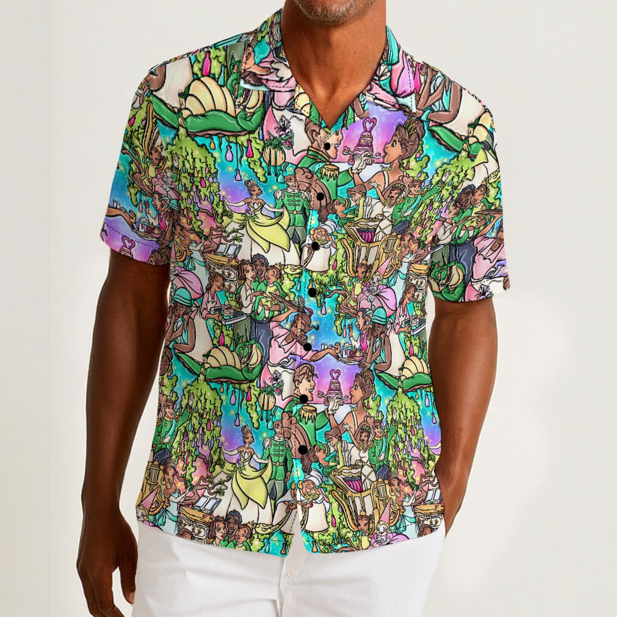 Bayou Princess Storybook Scenes - Men’s Cotton-Rich Button Up Shirt