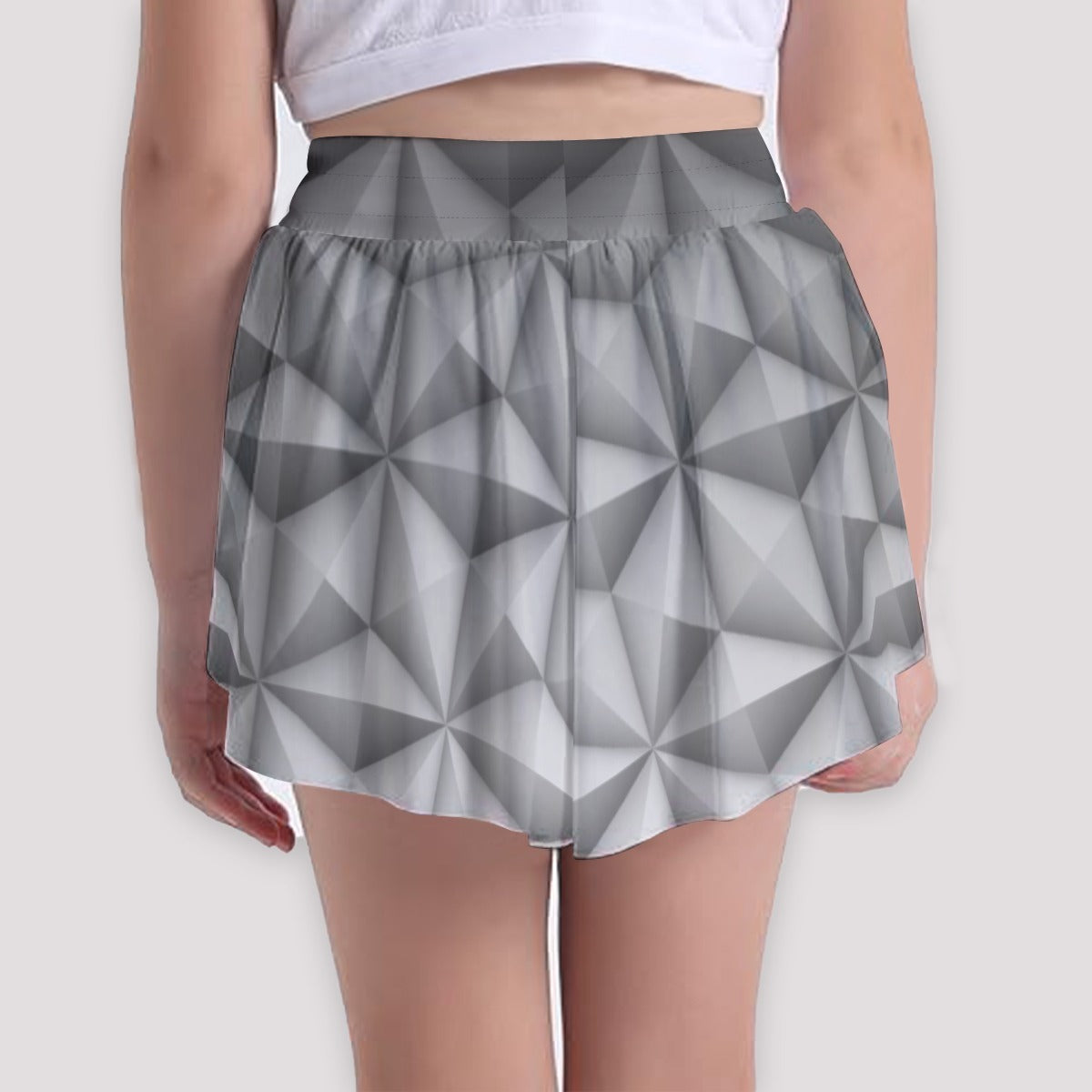 Geometric Silver Sphere - Girls’ Flowy Pocket Shorts