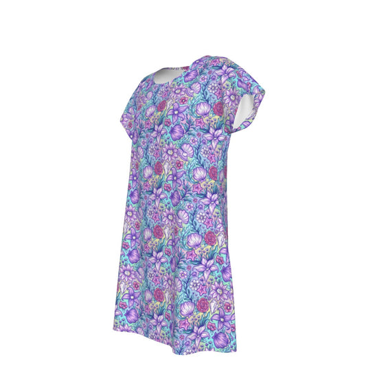 Fairytale Florals – Mermaid Princess - Women's T-Shirt Dress