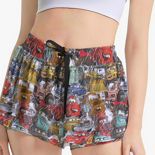 Racing Legends Sketch - Women's Flowy Pocket Shorts