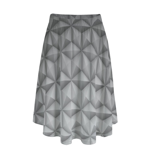 Geometric Silver Sphere - Women’s Pocket Midi Skirt