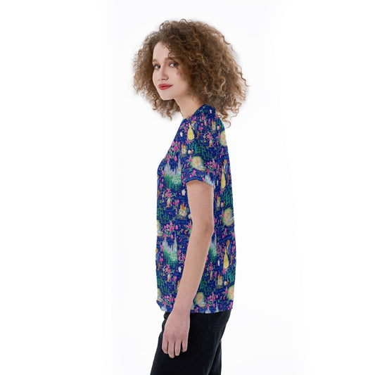 Enchanted Forest Romance - Women's Short Sleeve V-Neck T-Shirt