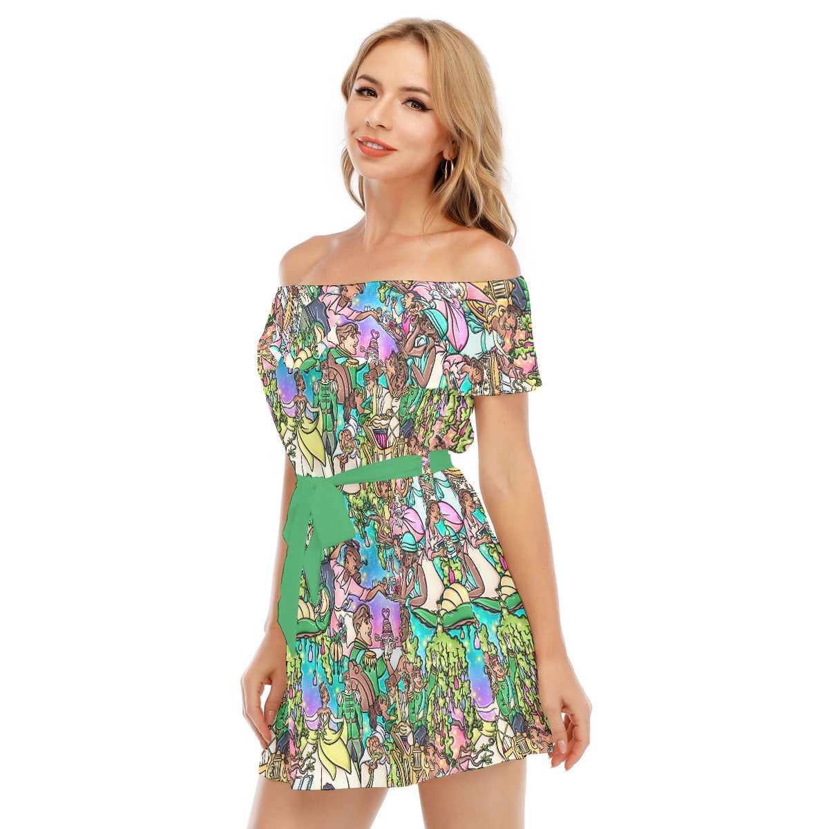 Bayou Princess Storybook Scenes - Women's Off-shoulder Ruffle Dress