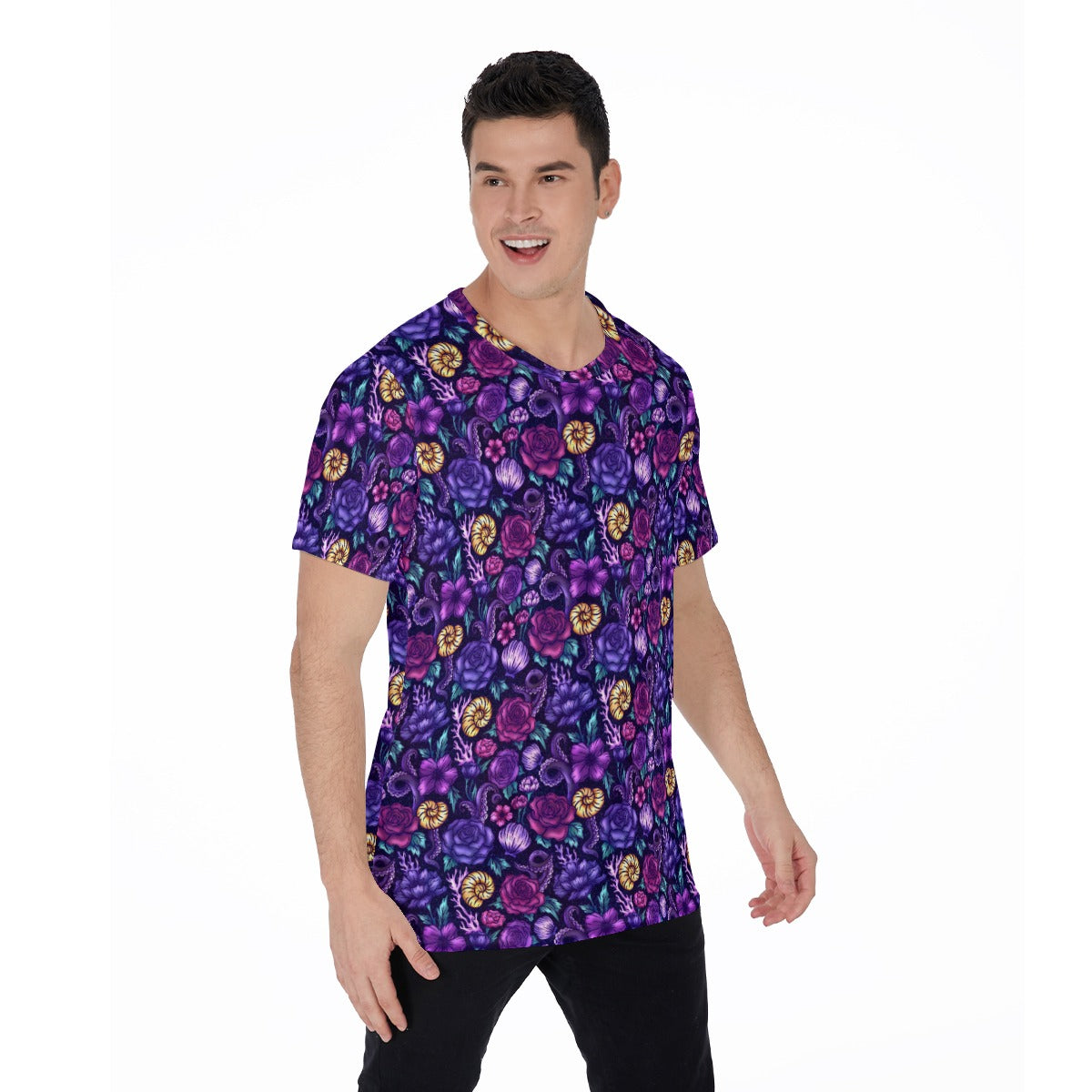 Fairytale Florals – Dark Sea Witch - Men's Short Sleeve T-Shirt