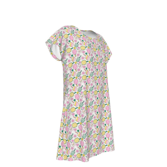 Pretty Pickleball Paddles - Women's T-Shirt Dress