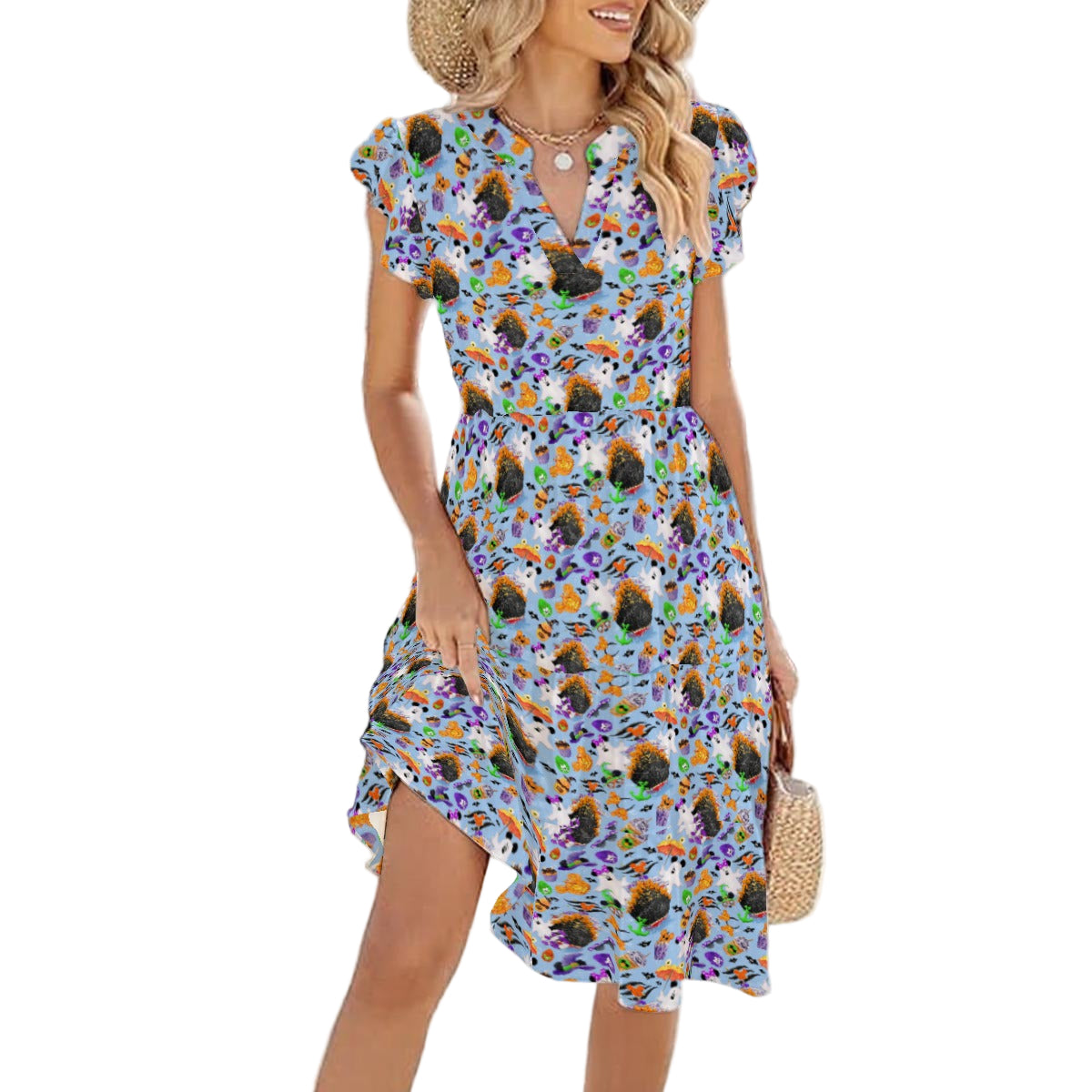 Halloween On The High Seas - Women's Tiered Pocket Midi Dress