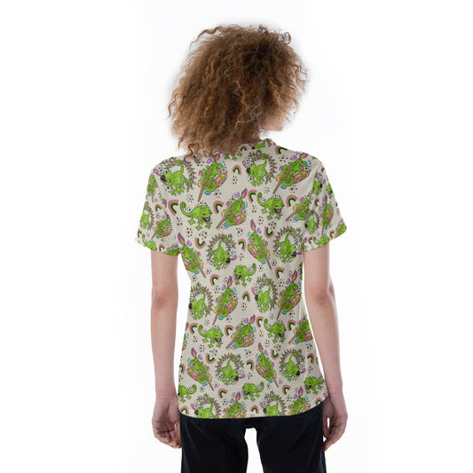 Colorful Chameleon Splash - Women's Short Sleeve V-Neck T-Shirt