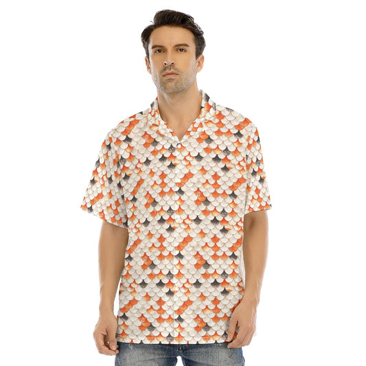 Animal Print - Koi Fish - Men's Hawaiian Button Up Shirt
