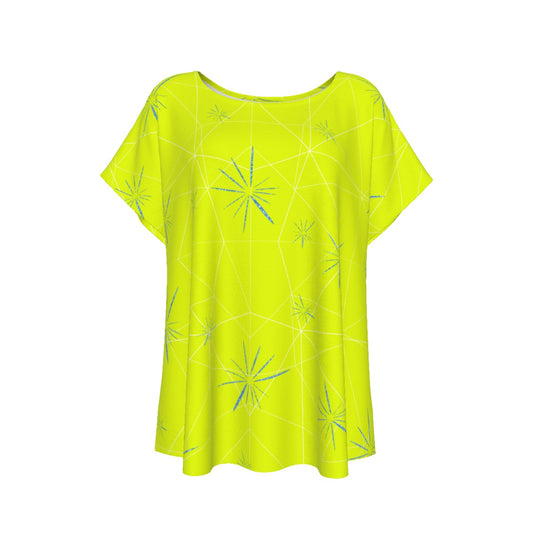 Joyful Blue & Yellow Florals - Women’s Relaxed Fit Scoop Tee