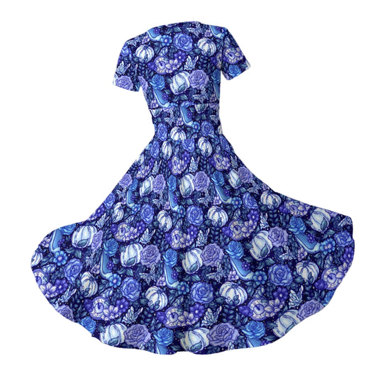 Fairytale Florals – Royal Ball - Women's V-Neck Ruched Midi Dress