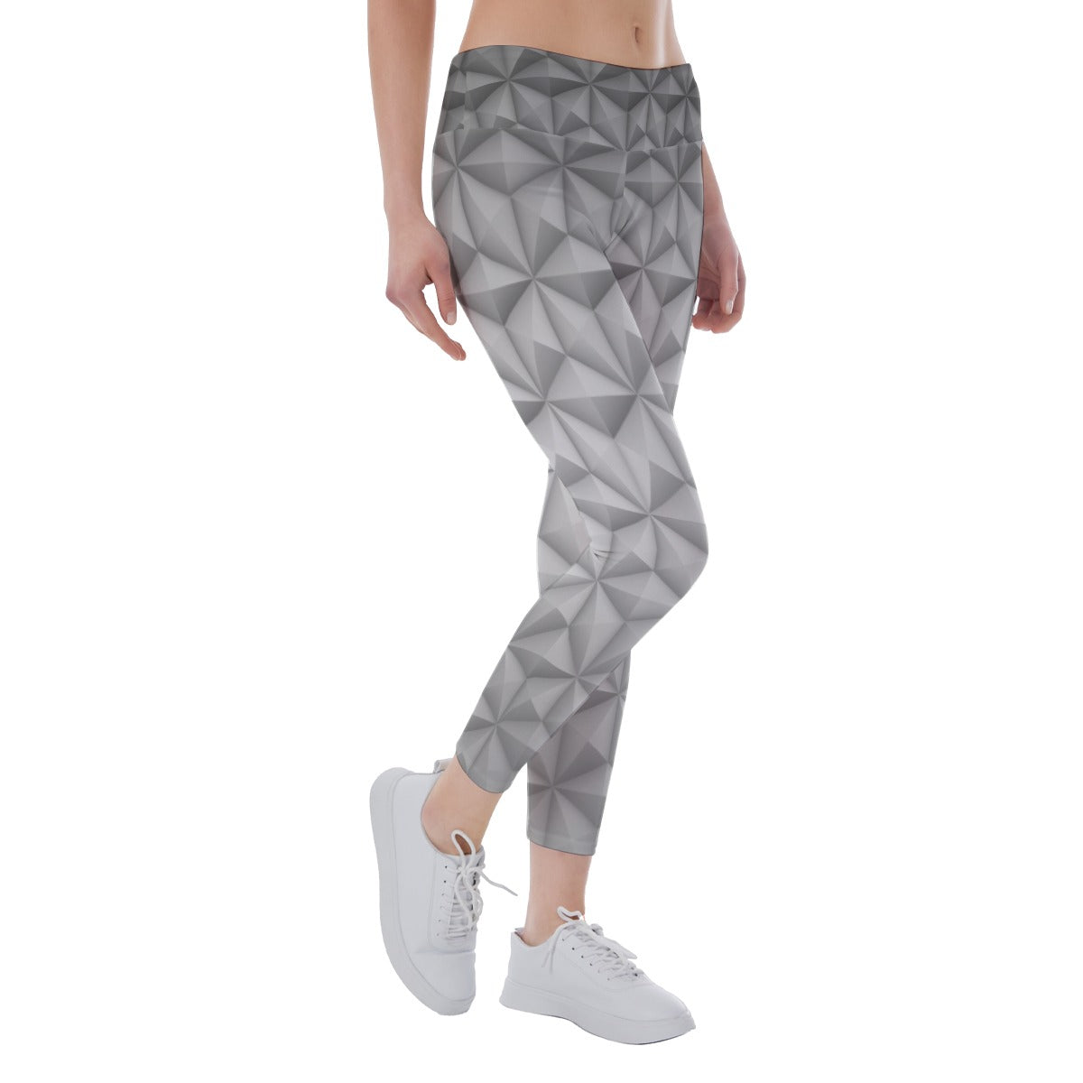 Geometric Silver Sphere - Women's Yoga Leggings