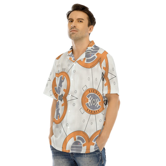Little Round Droid - Men's Hawaiian Button Up Shirt