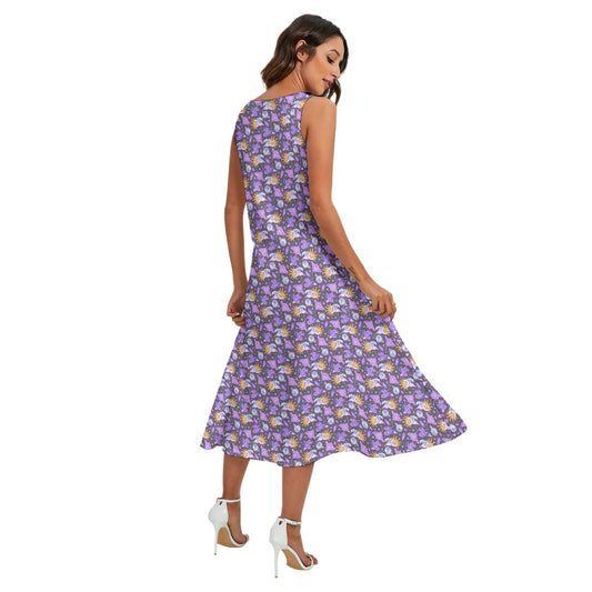 Mystical Manta Rays - Women’s Diagonal Pocket Midi Dress