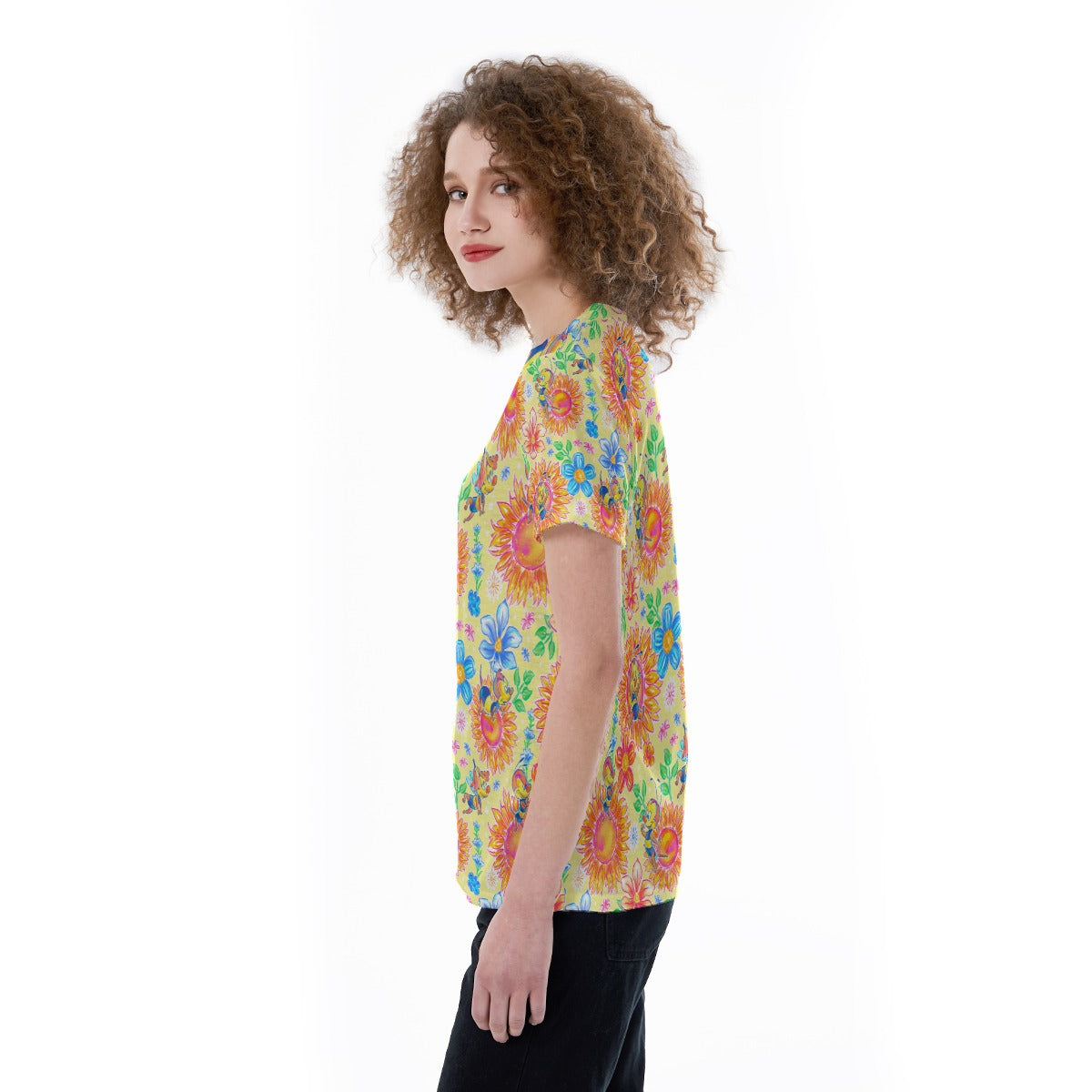 Buzzing Garden Buddy - Women's Short Sleeve V-Neck T-Shirt