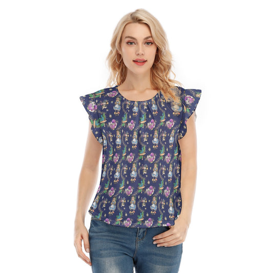 Whimsical Enchanted Forest - Women’s Flutter Sleeve Top