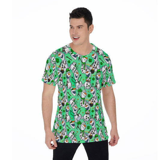 Sketched Snowman St. Patrick’s Day - Men's Short Sleeve T-Shirt