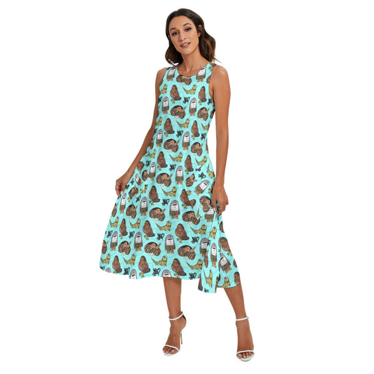 Shapeshifting Island Hero - Women’s Diagonal Pocket Midi Dress