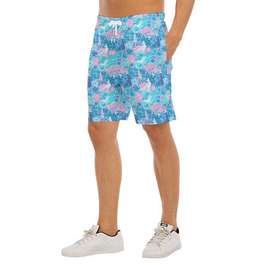 Ice Queen Frosted Florals - Men’s Pocket Beach Shorts