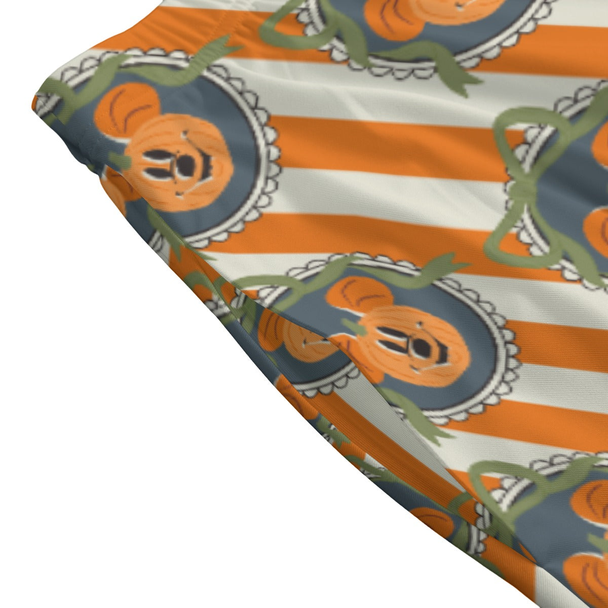 Pumpkin Cameo Stripes - Women's Pocket Skater Skirt